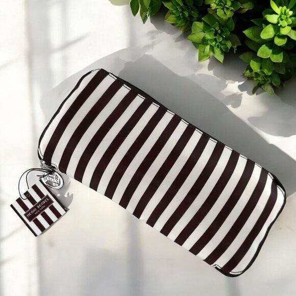 NEW NWT Henri Bendel Zip-Around Packable Backpack Brown Stripe Travel Bag - Picture 2 of 9